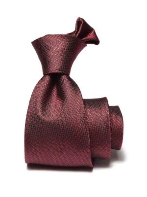 Campania Structure Solid Dark Maroon Silk Tie