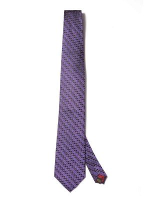 Campania Striped Dark Purple Silk Tie