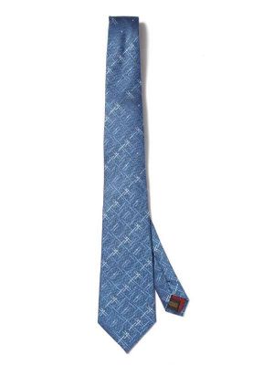 Campania Checks Medium Blue Silk Tie