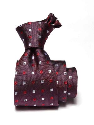 Florentine Minimal Dark Maroon Silk Tie