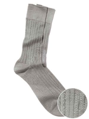 Rib Light Grey Socks