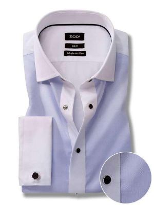 Jorah Sky Solid Full sleeve double cuff Slim Fit  Cotton Shirt
