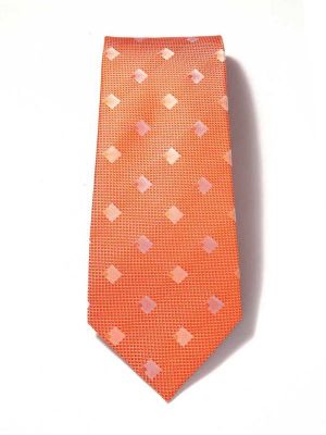 Bartoli All Over Medium Orange Silk Tie