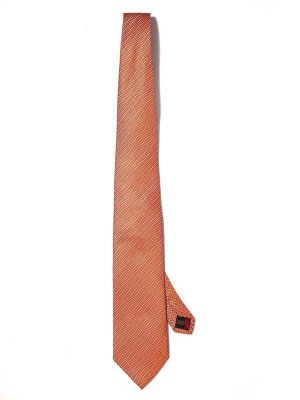 Bartoli Structure Solid Dark Orange Silk Tie