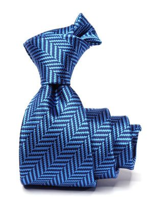 Campania Structure Solid Medium Blue Pure Silk Tie