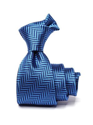 Campania Structure Solid Medium Blue Pure Silk Tie