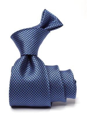 Campania Structure Solid Medium Blue Silk Slim Tie