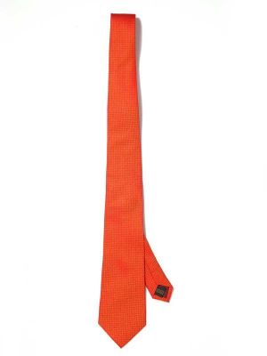Campania Structure Solid Dark Orange Silk Tie