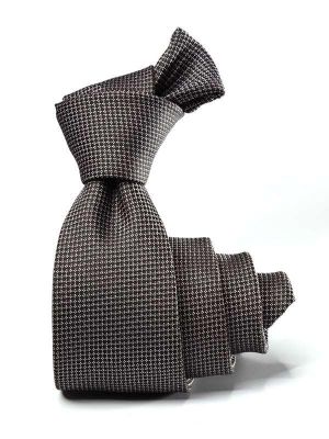 Kingcross Structure Solid Black & White Polyester Tie
