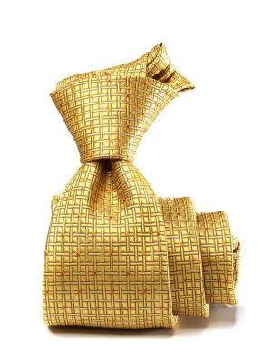 Kingcross Structure Solid Dark Gold Polyester Tie