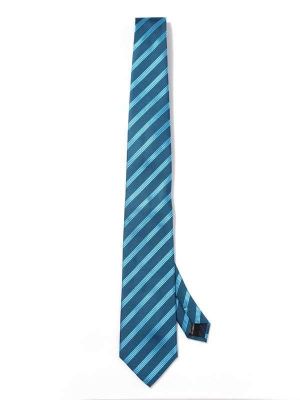 Kingsford Striped Dark Turquoise Polyester Tie