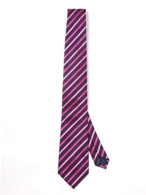 Kingsford Striped Dark Purple Polyester Tie