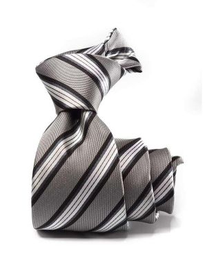 Kingsford Striped Dark Grey Polyester Tie
