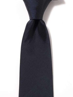 Kingston Slim Plain Solid Dark Blue Polyester Tie