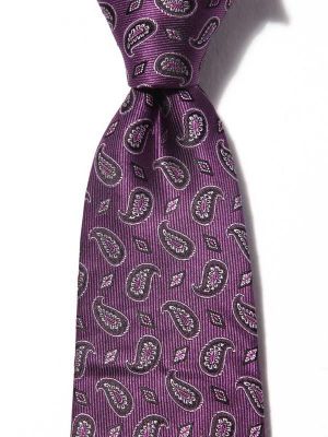Panaro Paisleys Dark Purple Silk Tie