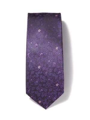 Prato All Over Dark Purple Polyester Tie