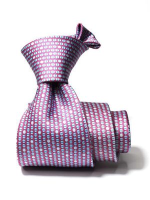 Saglia Printed Medium Pink Silk Tie
