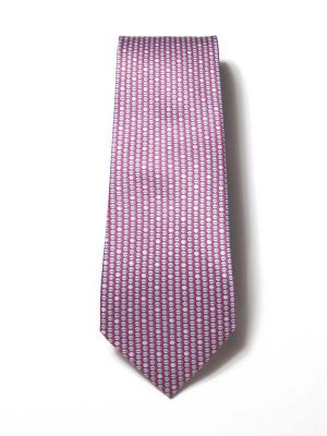 Saglia Printed Medium Pink Silk Tie