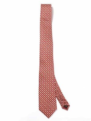 Saglia Printed Dark Maroon Silk Tie