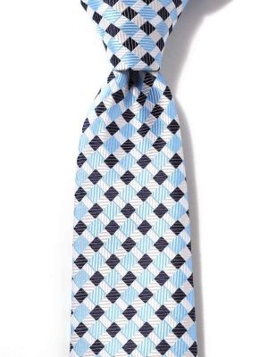Savona Checks Blue Polyester Tie