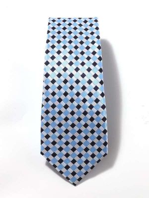 Savona Checks Blue Polyester Tie