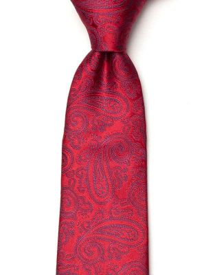 Torino All Over Medium Red Silk Tie