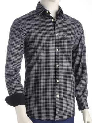 Breckenridge Black Check Full sleeve single cuff   Cotton Shirt