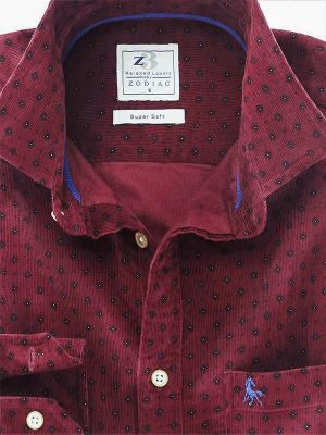 Niseko Burgundy Corduroy Full sleeve single cuff   Cotton Shirt