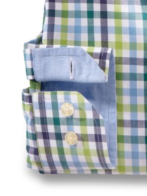 Bogota Lime Check Full Sleeve Tailored Fit Casual Cotton Shirt