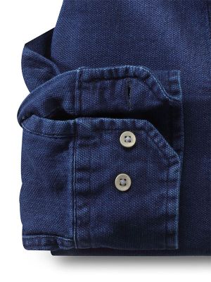 Robert Indigo Navy Solid Full sleeve single cuff   Cotton Shirt