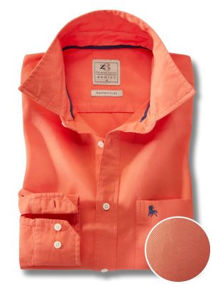 Tottenham Orange Solid Full Sleeve Tailored Fit Casual Cotton Shirt