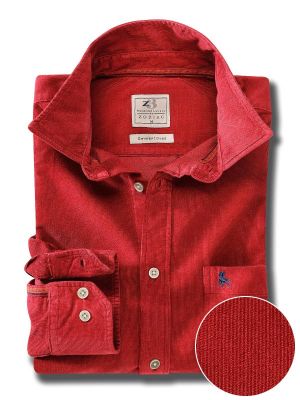 Innsbruck Red Corduroy Full sleeve single cuff   Cotton Shirt