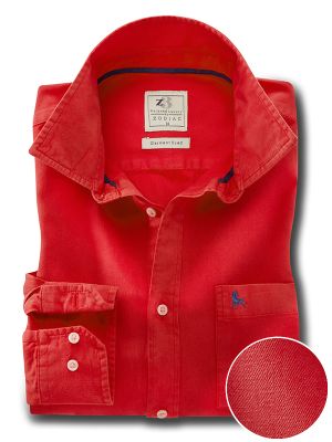 Tottenham Red Solid Full Sleeve Tailored Fit Casual Cotton Shirt