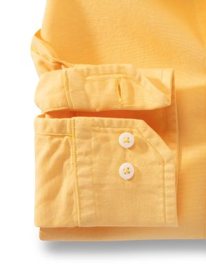 Murren Yellow Solid Full Sleeve Tailored Fit Casual Cotton Shirt