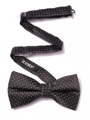 ZBT-12 Dots Black Polyester Tie