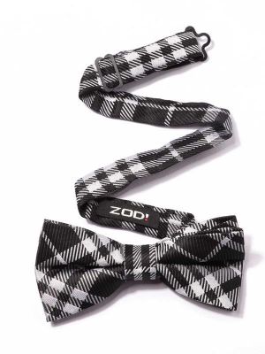ZBT-14 Checks Black/ White Polyester Tie