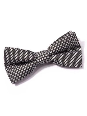 ZBT-11 Striped Black/ White Polyester Tie
