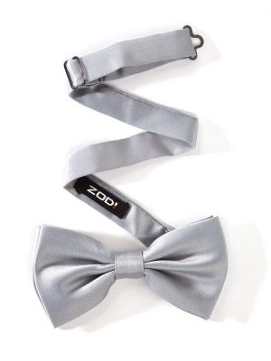 ZBT-17 Solid Silver Polyester Tie