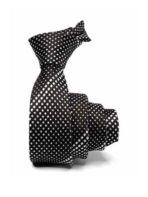 ZT-300 Dots Black Polyester Tie