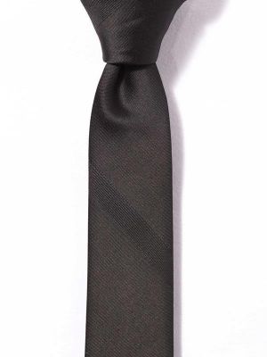 ZT-244 Striped Black Polyester Tie