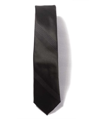 ZT-244 Striped Black Polyester Tie