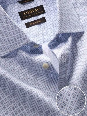 Bassano Sky Printed Full sleeve double cuff Classic Fit Classic Formal Cotton Shirt