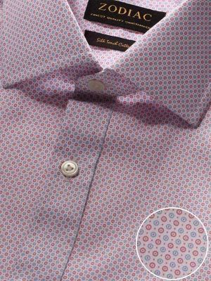 Bassano Pink Printed Full sleeve single cuff Classic Fit Classic Formal Cotton Shirt