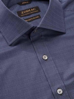 Bruciato Navy Solid single cuff Classic Fit Semi Formal Cotton Shirt