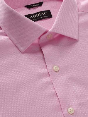 Cascia Pink Solid Half sleeve Tailored Fit Classic Formal Cotton Shirt