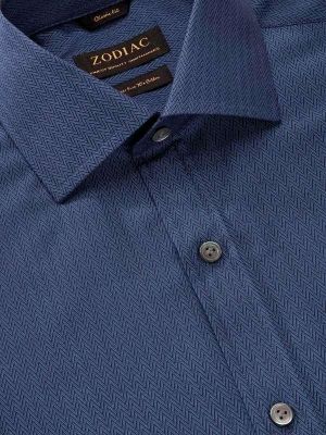 Chianti Navy Solid Full sleeve single cuff Classic Fit Semi Formal Dark Cotton Shirt