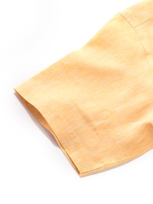 Positano Yellow Solid Half Sleeve Classic Fit Semi Formal Linen Shirt