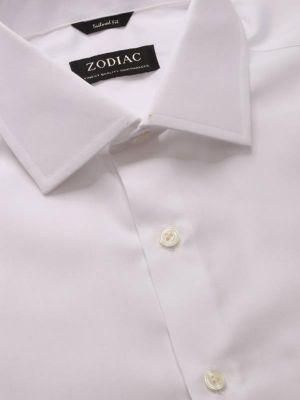 Luxury White Solid Full sleeve single cuff Tailored Fit Classic Formal Cotton Shirt