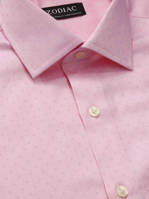 Marchetti Pink Solid Full sleeve single cuff Tailored Fit Classic Formal Cotton Shirt