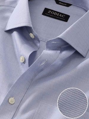 Mazzaro Blue Check Full sleeve single cuff Classic Fit Classic Formal Cotton Shirt